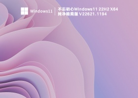 不忘初心Windows11 22H2 X64 纯净精简版 V22621.1194